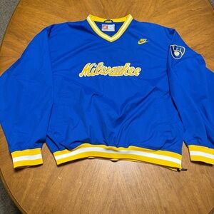 Nike Milwaukee Brewers Pullover Windbreaker Jacket MLB